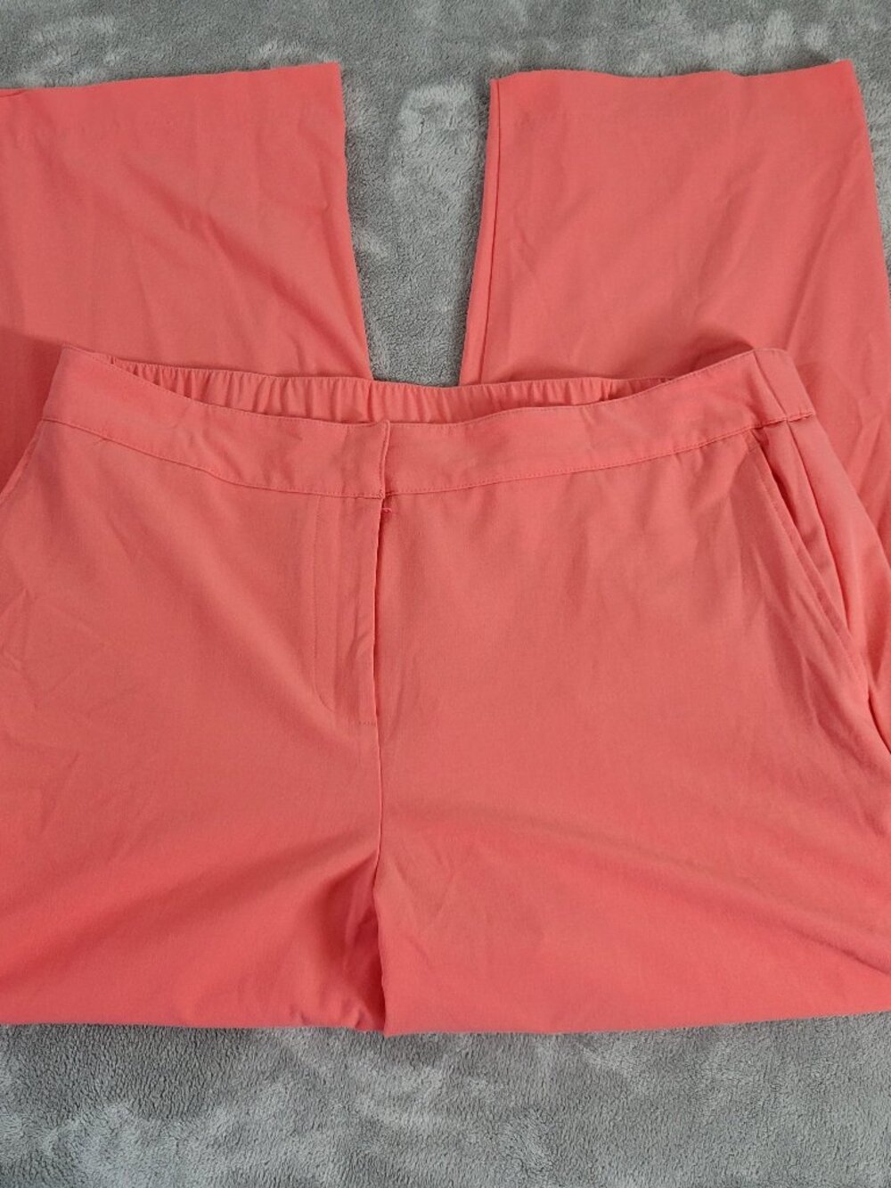 Ruby Rd Women 16W Dress Pants Pink Solid Straight Leg Elastic Waist PIN20E